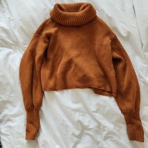 Wild Fable Orange Cropped Turtleneck